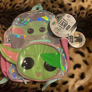 Star Wars Kids Backpack Set - Green and Silver